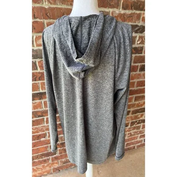 J Jill FIT Hoodie Womens XL Tall Blk/White Space Dye Out & About Full Zip Front - Picture 5 of 7